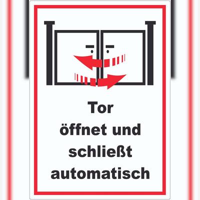 HB-Druck Tor öffnet und schließt automatisch Aufkleber A6 (105x148mm)