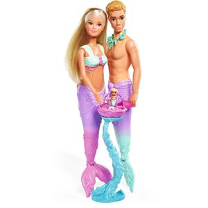 Steffi-Love Puppe Mermaid Family, ab 3 Jahre, Steffi & Kevin als Meerjungfrau/-mann, 29 cm
