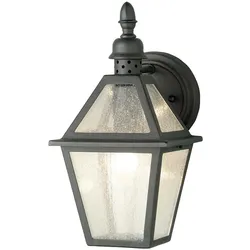 Außenleuchte Laterne Wandlampe ALU-Druckguss Glas Schwarz H 34 cm IP44 Klassisch