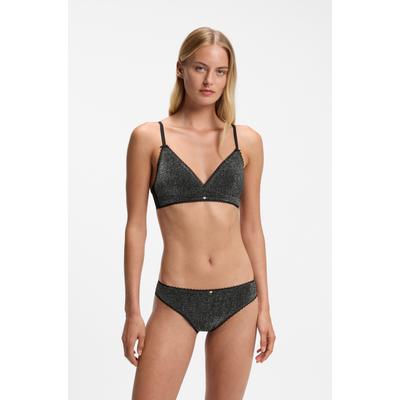 Triangel-BH HUGO UNDERWEAR "LUREX", Damen, Gr. M, N-Gr, schwarz 001, Obermaterial: 53% Polyamid, 26% Polyester, 15% metallisierte Fasern, 6% Elasthan, körpernah, BHs Triangel-BH, Glänzende Lurex-Qualität mit transparenter schwarzer Mesh-Optik