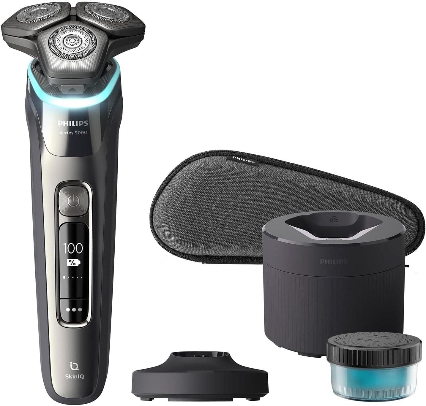 Philips Series 9000 S9987/55 Electric Shaver – Wet & Dry, SkinIQ, Lift & Cut, with Trimmer & Accessories