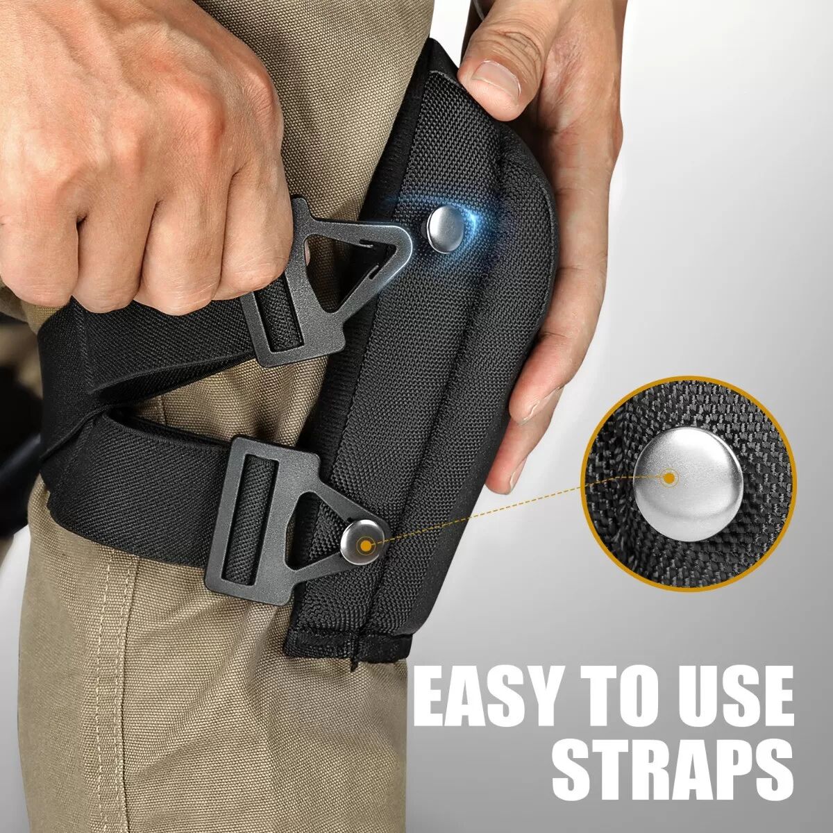 INF 2er-Set Soft-Shell Knieschützer aus synthetischem Leder, wasserdicht, schalenlos für Garten, Wandern, Radfahren und Schwarz