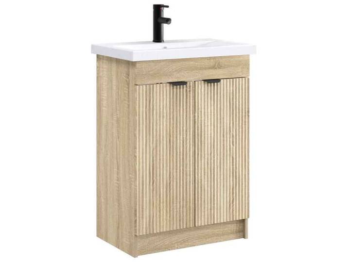 Meuble - Armoire WC - Marron - Ensemble de mobilier de salle de bain Chêne Sonoma_3918