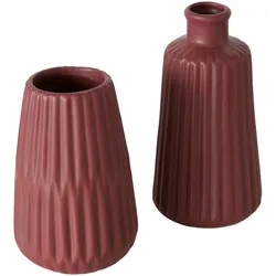 Boltze Vase Esko 2er-Set, Dunkelrot