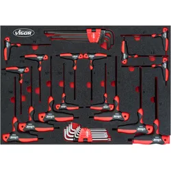 VIGOR T-Griff Schraubendreher und Winkelschraubendreher Satz, V5175, Innen TORX® Profil, Innen-Sechs