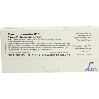 WELEDA AG MERCURIUS AURATUS D 15 Ampullen 8X1 ml 01624263
