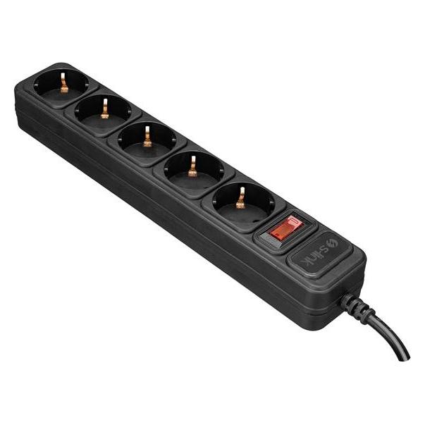 S-Link túlfeszültségvédő - SPG3-J-5 (5 aljzat, max.4000 Watt, 306 Joule, 1,5m kábel, fekete) (5x, CEE 7/4, 1.50 m) (UPSSLI13253)