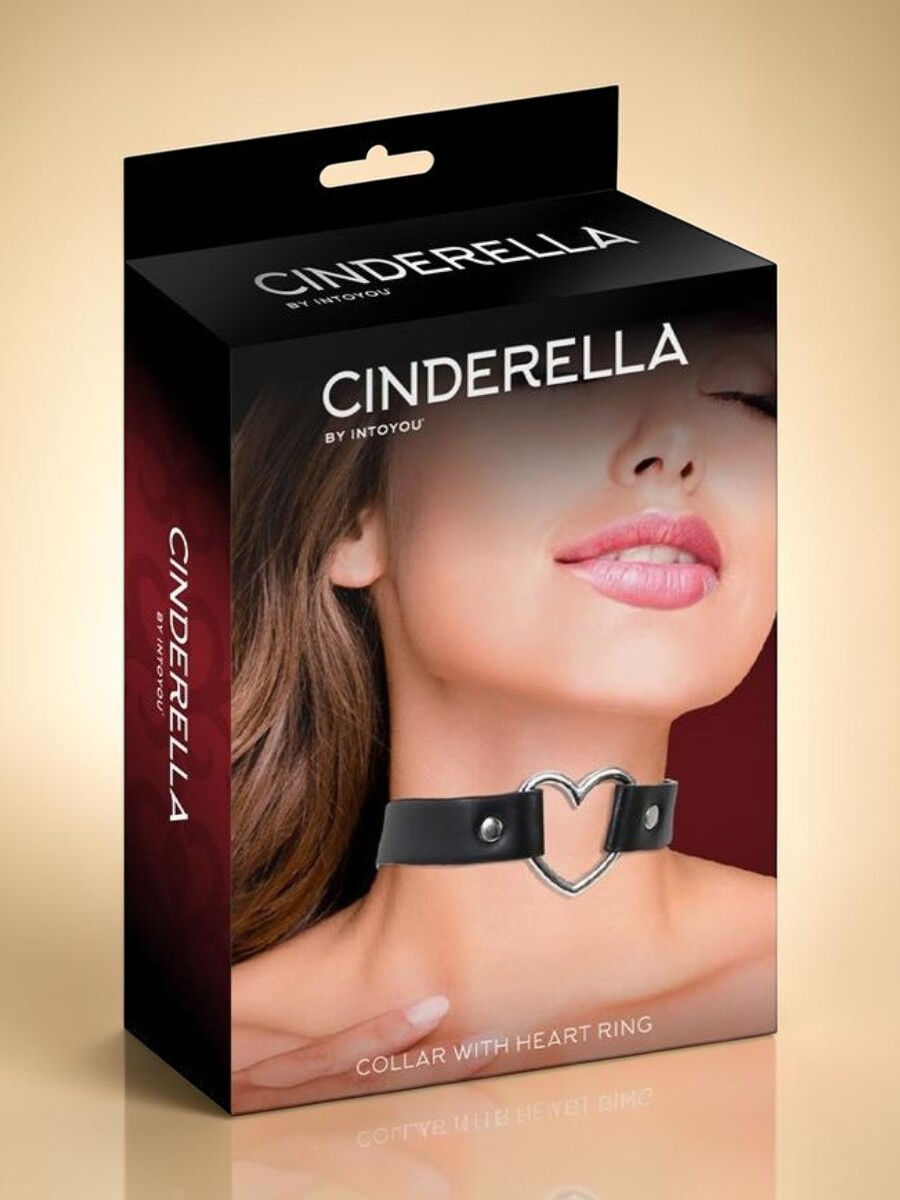CINDERELLA Collier choker en cuir vegan avec cœur