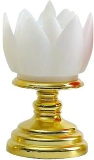 Uplift Treasures LED Lotus Prayer Candle Lamp Battery Operated white