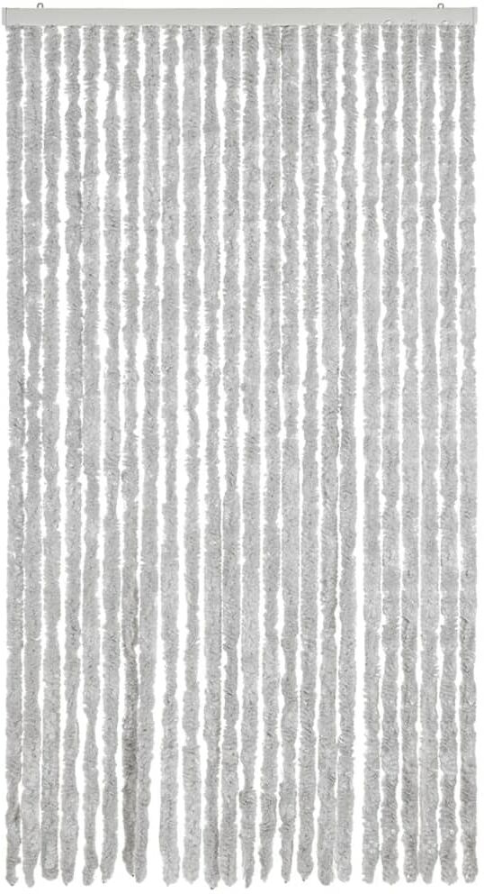vidaXL Rideau anti-mouches gris 100x230 cm chenille