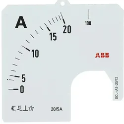 ABB SCL-A5-20/72 Amperemeter Skale Stromwandleranschluss 20/5A 2CSG122075R5011 SCLA52072