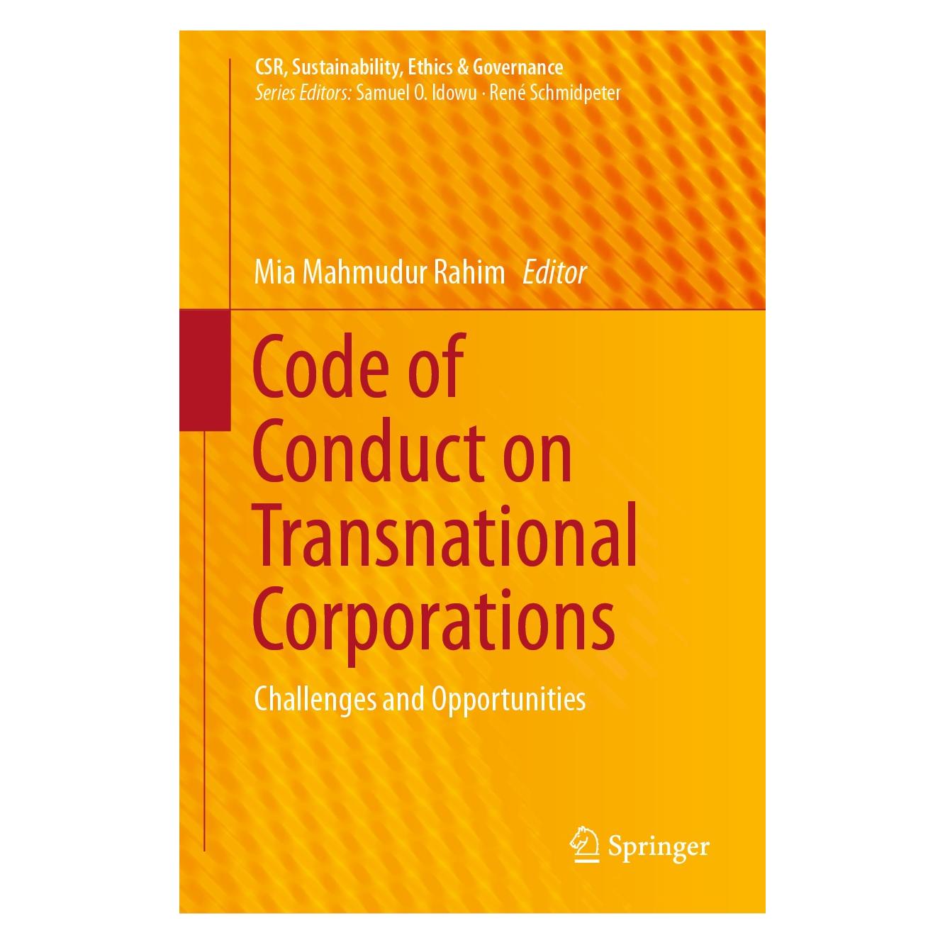 Springer Code of Conduct on Transnational Corporations (Englisch, Hardcover, Mia Mahmudur Rahim) (9783030108151)