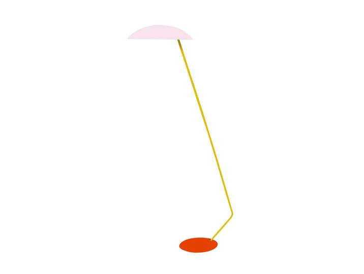 Lampadaire liseuse métal multicolore abat-jour rose