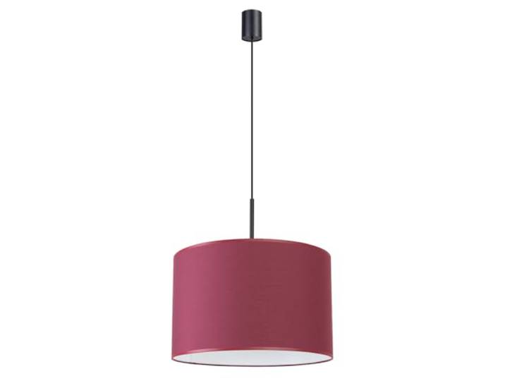 SOLLUX lighting Suspension Luminaire - Lustre Plafonnier - Lampe de Plafond - Tissu PVC - 1 Abat-jour - Lampe LED Ampoule - Bordeaux Nevia