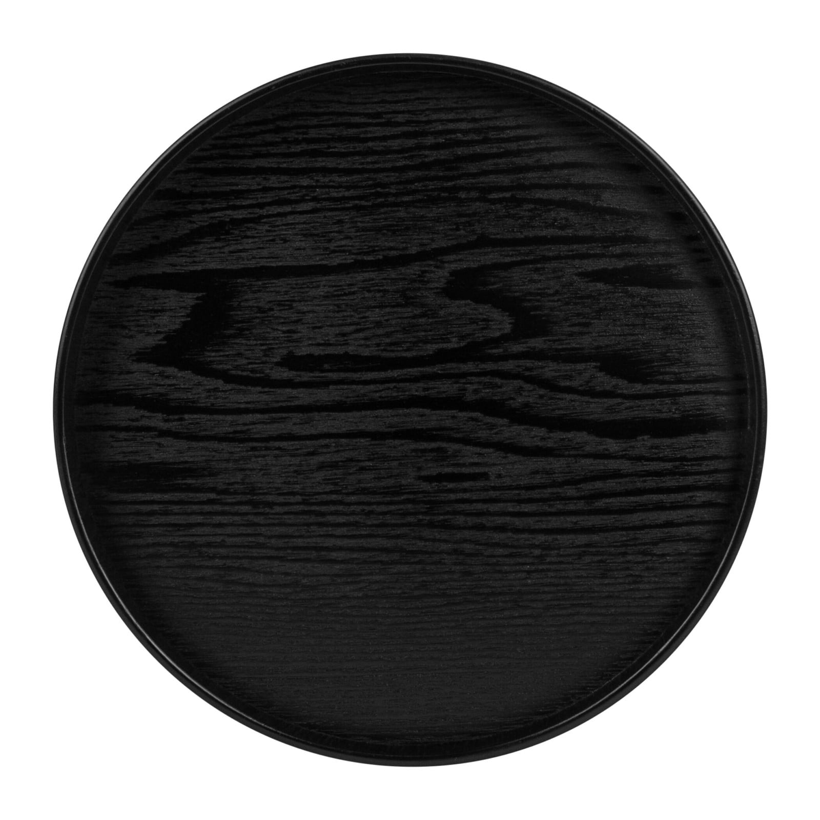 QUVIO Houten dienblad rond - Zwart - Diameter: 36 cm
