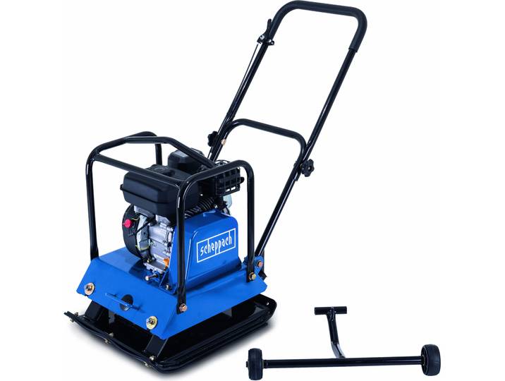 Scheppach Benzin Rüttelplatte HP1800S - 23 kN 5,6 PS 88 kg 30 cm Verdichtungstiefe Vorlaufgeschwindigkeit 25 m/min Plattengröße 550 x 440 mm