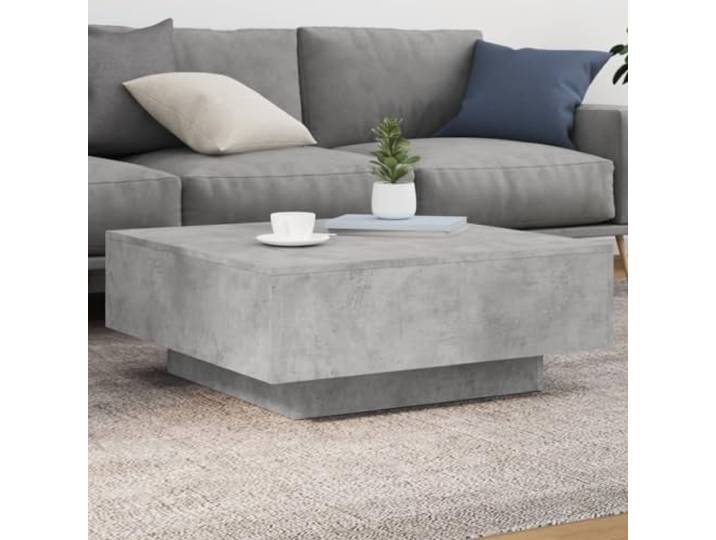 HEFZGDB Couchtisch Betongrau 80x80x31 cm Holzwerkstoff Moderner Wohnzimmertisch mit Stabilem Design