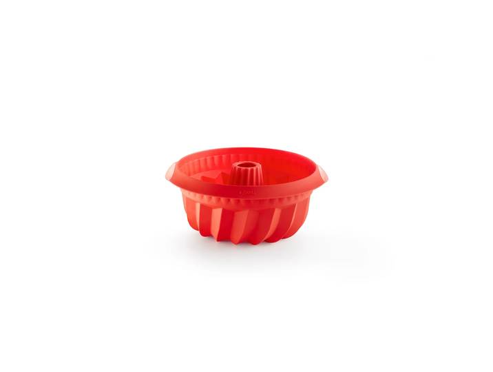 Lékué Moule à savarin profond en silicone Lékué Ø22 cm Rouge