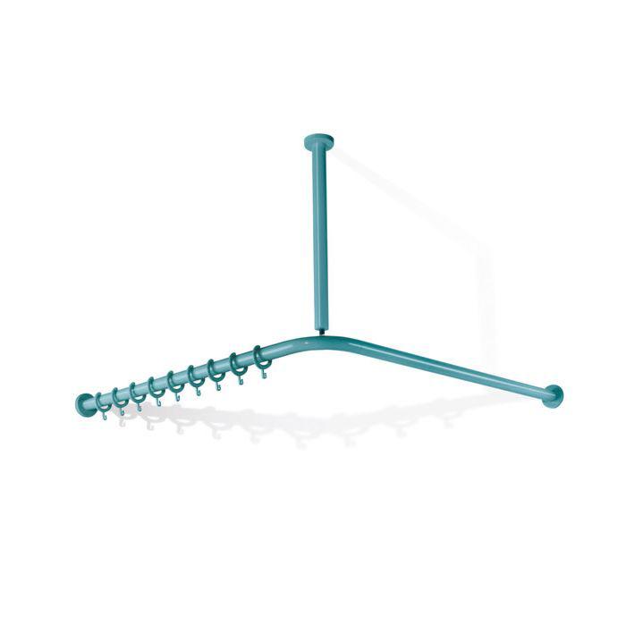 Hewi 801 Vorhangstange 801.34.9910055 1000 x 1000 mm, aquablau, suizidhemmend, winklig