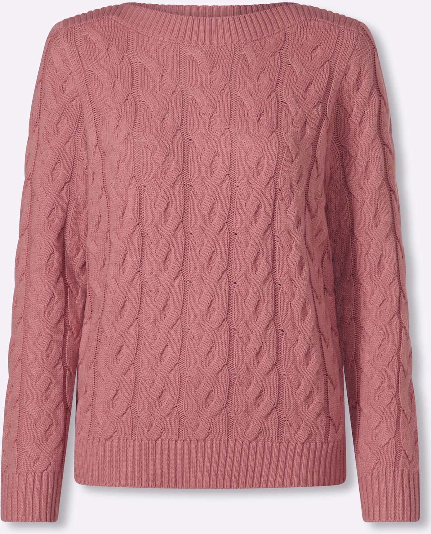 Strickpullover CLASSIC BASICS "Pullover", Damen, Gr. 56, rosa (rosenholz), 100% Polyacryl, unifarben, Pullover Strickpullover rosenholz 56