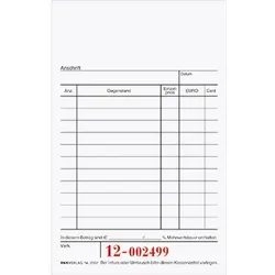RNK Kassenblock 2952 15x10cm oben geheftet 50x2Blatt