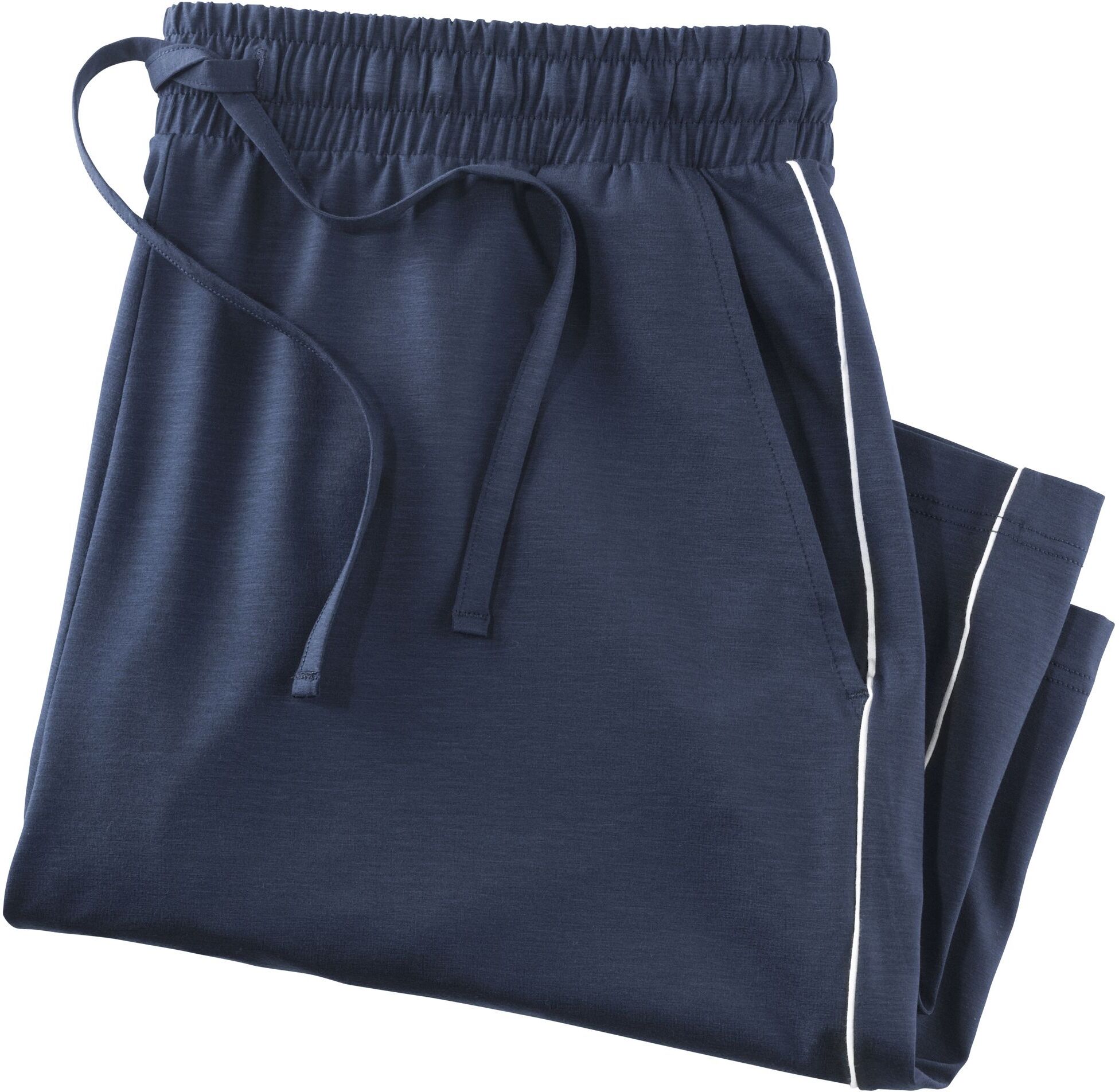 Capri-Pyjama ISA BODYWEAR "Pyjama kurz", Herren, Gr. S, blau (dunkelblau), Obermaterial: 45% Modal CMD. 45% Baumwolle CO. 10% Elasthan EL., Homewear-Sets Capri-Pyjama dunkelblau S