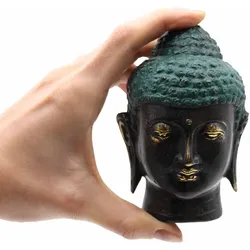 Medium Antique Brass Buddha Head