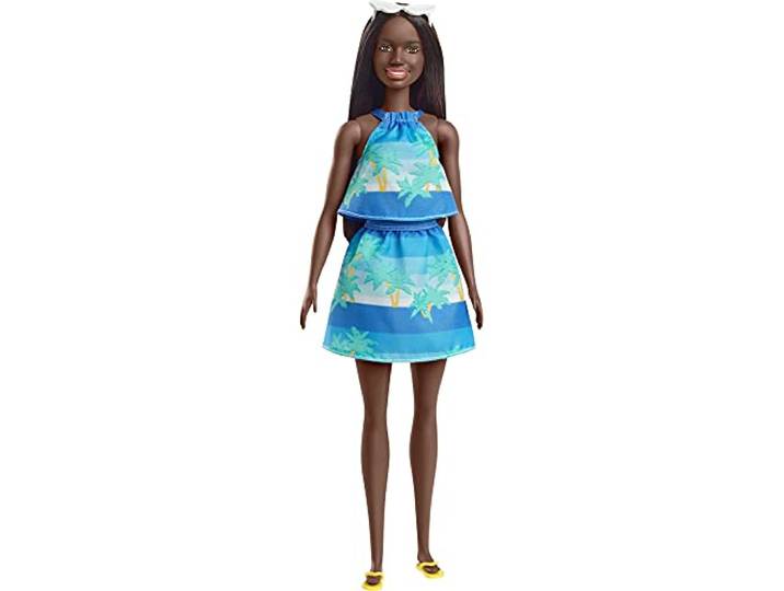 Barbie Houdt van de Zee pop met strandthema (brunette, 29,21 cm), gemaakt van gerecycled plastic, met mode en accessoires, is een leuk cadeau voor 3- tot 7-jarigen