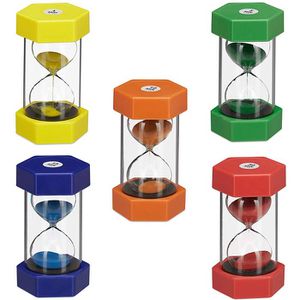 Relaxdays Sanduhr XXL, Höhe 15,5 cm, 1, 5, 10, 15, 30 Min., 5 Stück
