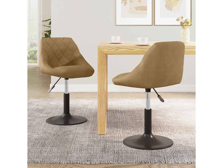 vidaXL Drehbare Esszimmerstühle 2 stk. Kunstleder Braun
