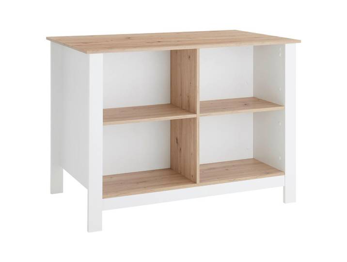 P & B Kücheninsel, Weiß, Eiche Artisan, einzeln stellbar, nur wie online abgebildet bestellbar, 124x90x75 cm, Küchen, Küchenzeilen & Küchenblöcke, Küchenzeilen