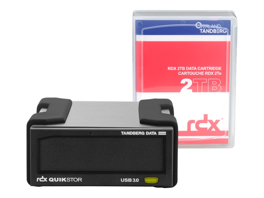 Overland-Tandberg O-T RDX Laufwerkskit mit 2TB Kassette, extern, schwarz, USB3+, Speicherlaufwerk, RDX-Kartusche, USB 3.2 Gen 1 (3.1 Gen 1), HDD, Schwarz, UL 60950, CSA C22.2 No. 60950, IEC 60950/ EN60950 FCC 47CFR, part 15, class B, CISPR22, class B,...