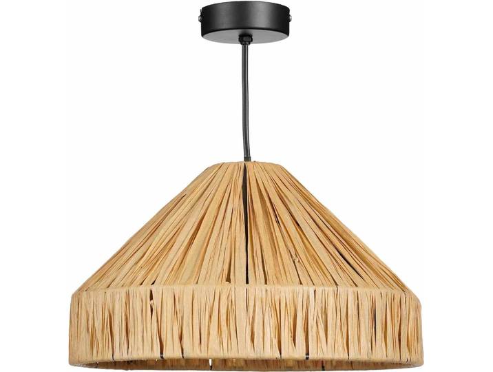 Mica Decorations Lampe pendante Elisa - 30x30x18 cm - Raffia - Marron