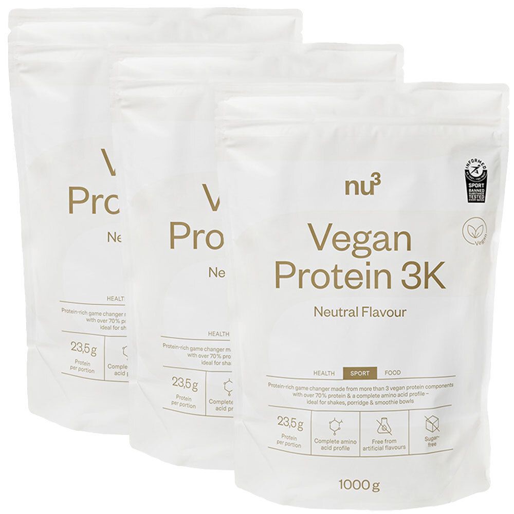 nu3 Vegan 3K Neutral 3er-Set 3x1000 g Pulver