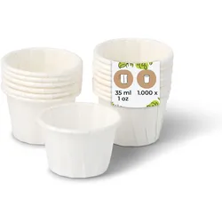 BIOZOYG Papier-Becher – Dipbecher und Saucenbecher aus fettdichtem Papier – biologisch abbaubar, für Gastronomie, Imbiss und Catering