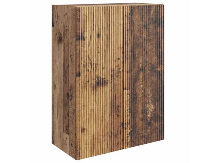 HKLGBVCR Wandschrank, 66 x 34,5 x 90 cm, Holz, Antikholz Aufbewahrung mit Fächern, Schublade, Regal, USB-LED, USB-Steckdosen, feststellbare Rollen