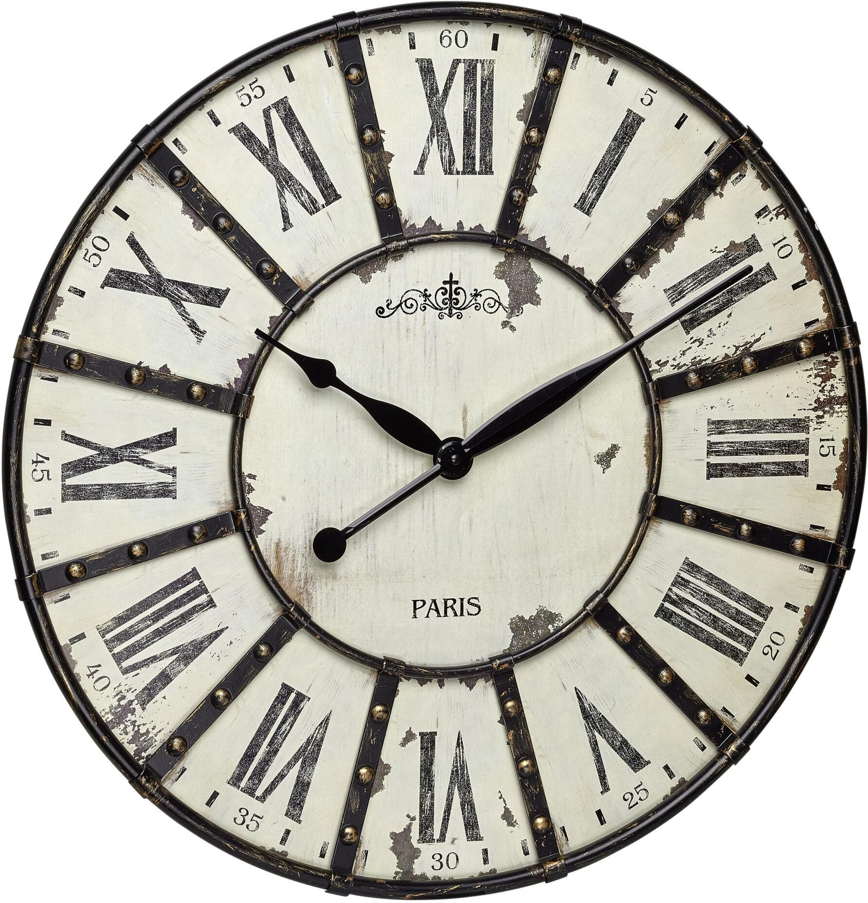 Wanduhr TFA DOSTMANN, beige (natur), Wanduhren, Ø 57cm, Wanduhr, T:4,5cm natur Ø 57cm