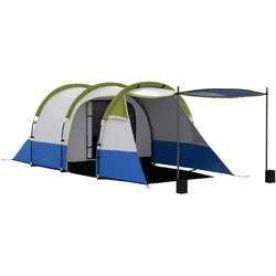 Outsunny Campingzelt, Tunnelzelt für 3 Personen, mit Lichthaken, Vorzelt für Garten