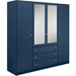 DREHTÜRENSCHRANK Solea Lux mit 4 Türen und 4 Schubladen, Dunkelblau