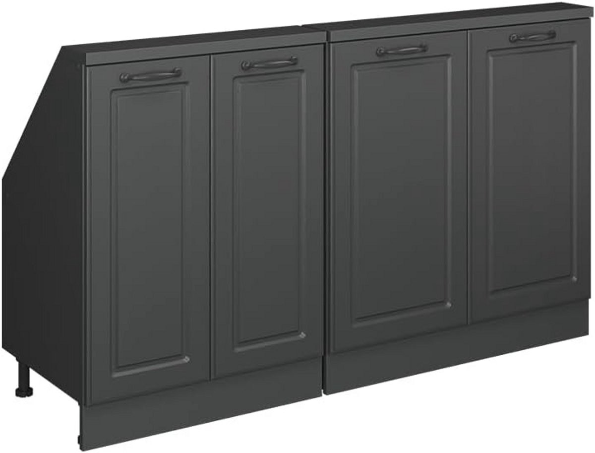 Modulaire Keukenkast Set voor Schuine Wand - Antraciet - 140 cm