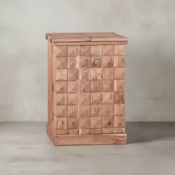 KADIMA DESIGN SAAR Massivholz Hausbar 65x91x50 cm, Ausklappbare Weinbar, Barschrank mit Türen