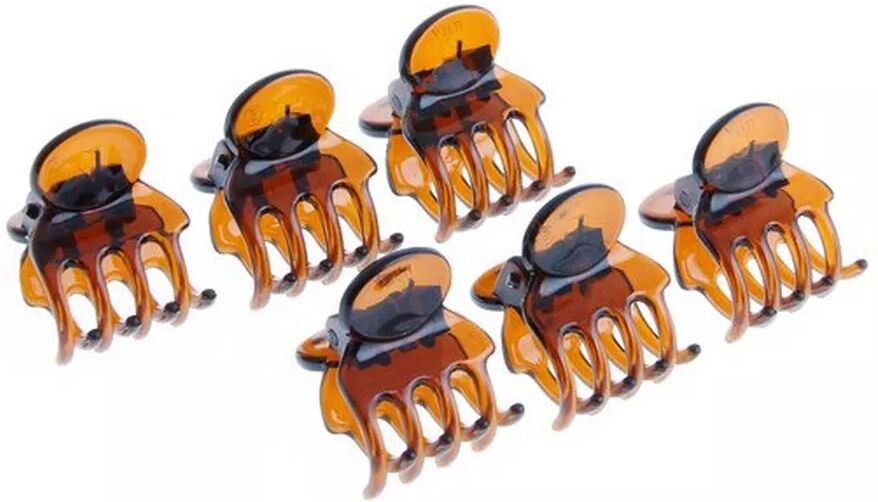 Trisa Haarschmuck - Klemme, Klemme Kunststoff, 6 Stück, Braun