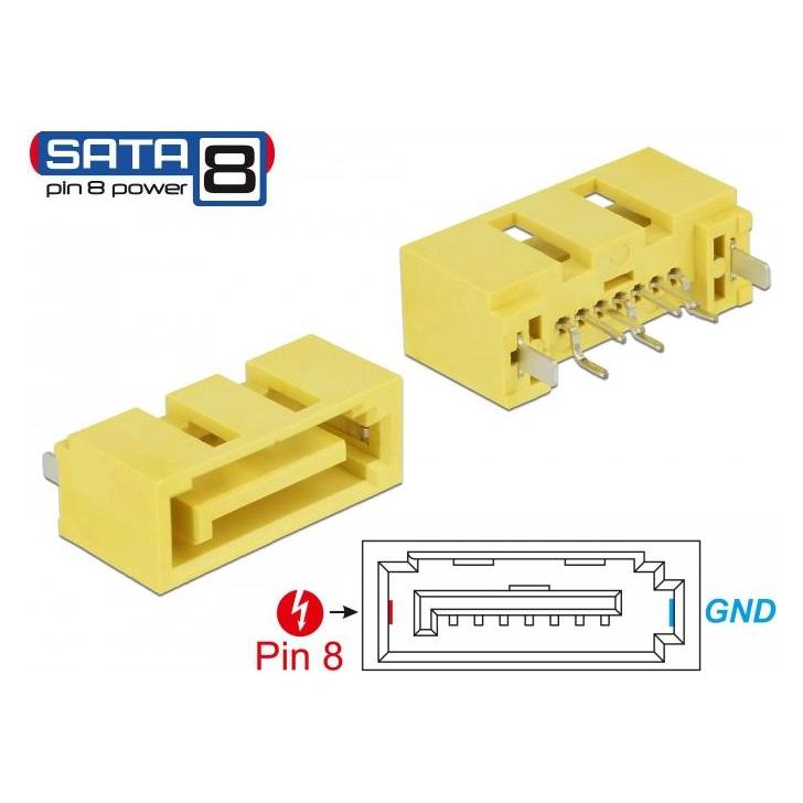 Delock Steckver. SATA 6 Gb/s St Pin 8 Pw (SATA) (89886)
