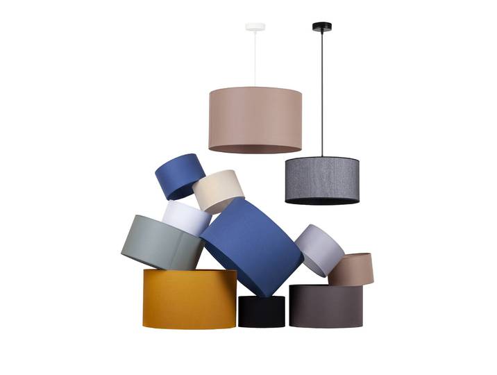 Lampenschirm Roller Ø 50 cm, erdfarben Duolla, braun / rost, Textil / Stoff / Seide