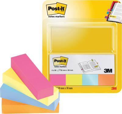 Post-it Haftstreifen 670-4P, 4 x 50 Blatt, farbsortiert