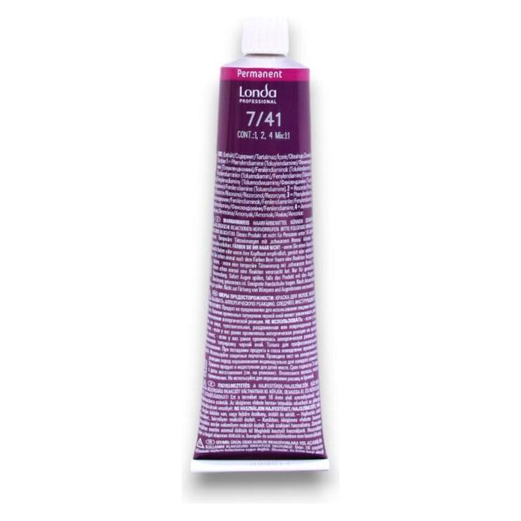 Londa Vopsea permanenta 7/41, 60ml (7/41 mittelblond kupfer-asch) (7023741)