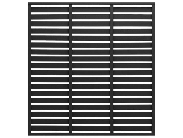 vidaXL Gartenzaun mit Latten-Design, 180/180 cm, aus WPC und Stahl, Schwarz, Kunststoff, 180x180 cm, Gartenzubehör