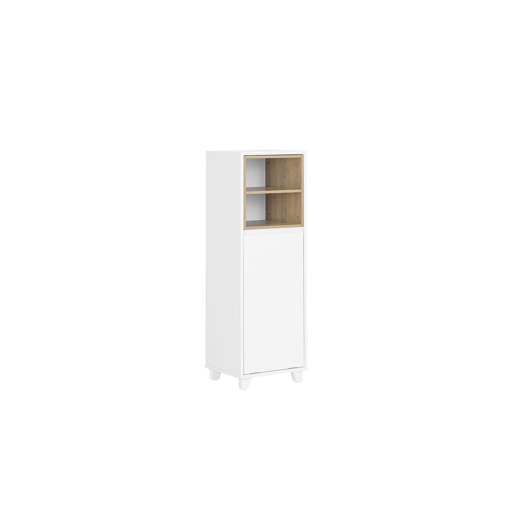 SoBuy Badezimmerschrank mit ausklappbarem Wäschesack Weiß 35x30x105cm Funktional