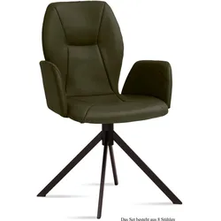 ARMLEHNSTUHL (8er-Set) Davita 58x92x60 Schwarz/Khaki