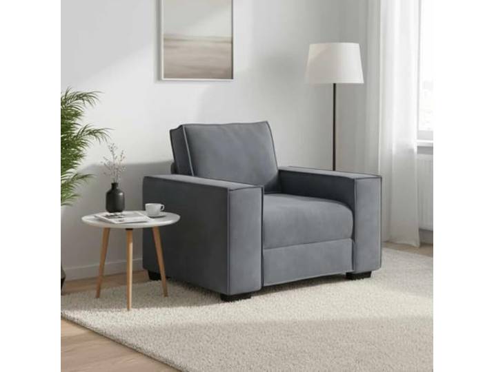 HEFZGDB Dunkelgrauer Samt Sessel 60 cm Breite - Weicher Komfort Sitzmöbel mit Robustem Holz Metall Gestell und Breiten Armlehnen für Wohnzimmer Büro Gästezimmer Entspannung Lesen